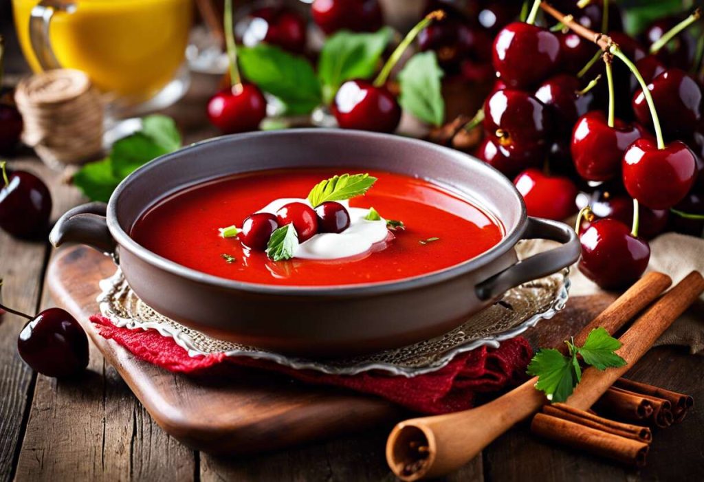 Recette facile de Meggyleves : soupe de cerise épicée à la hongroise