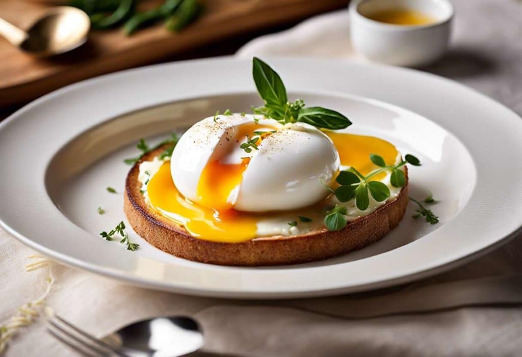 Recette d'œuf poché à l'aligot au Cantal et noisettes : saveurs gourmandes