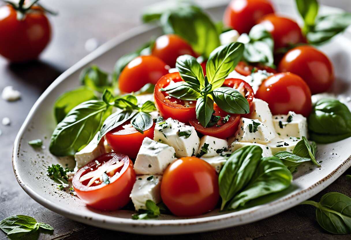 Recette facile : salade de tomates à la ricotta et aux herbes fraîches